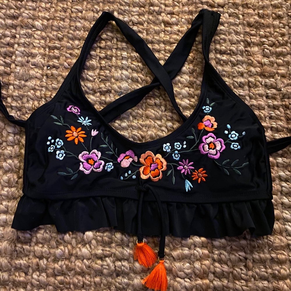 Embroidered Bikini Top